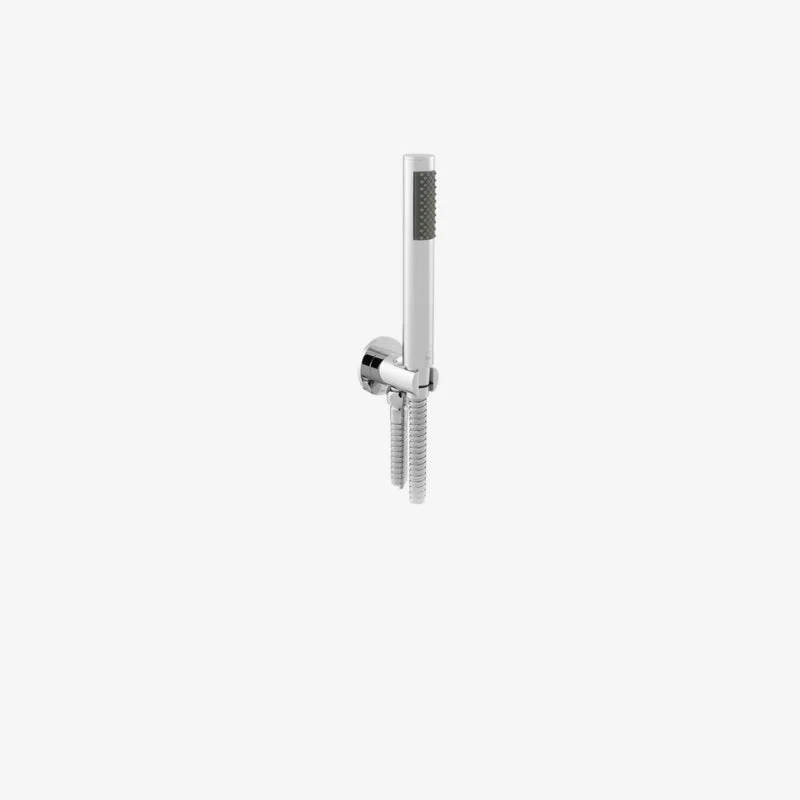 VADO Zoo Chrome Wall Mounted Single-Function Handheld Shower Head Kit with 150 cm Hose Wall Bracket & Integrated Outlet 185 x 28 mm