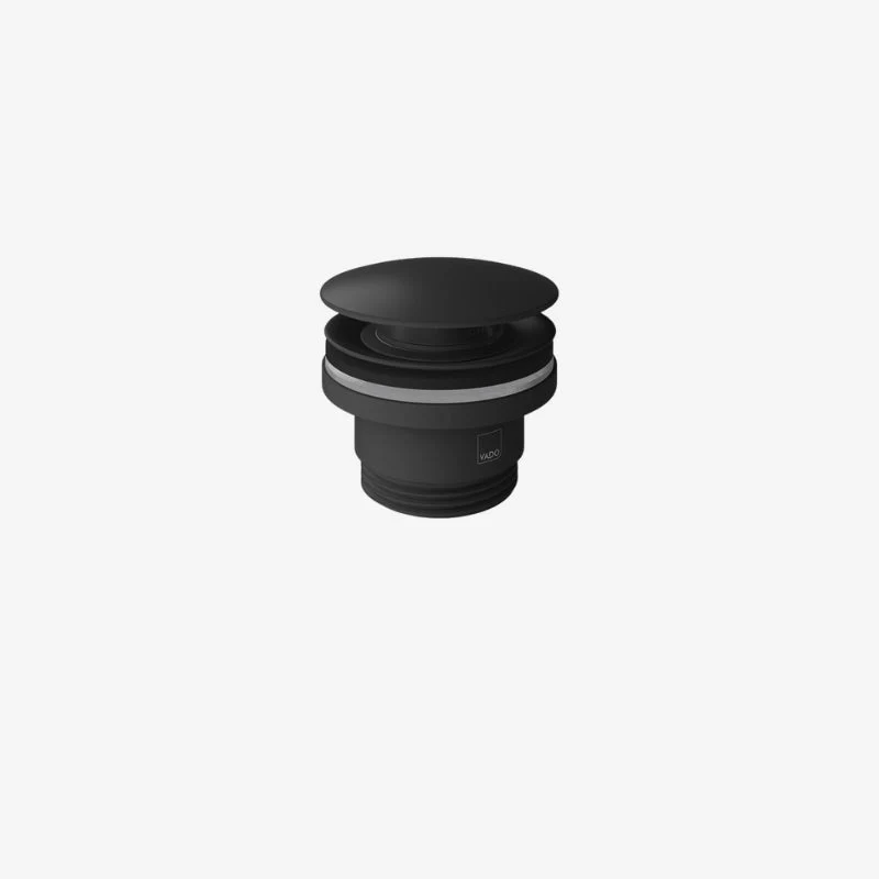 VADO Cameo Round Matt Black Brass Universal Basin Waste 63 × 63 × 63 mm