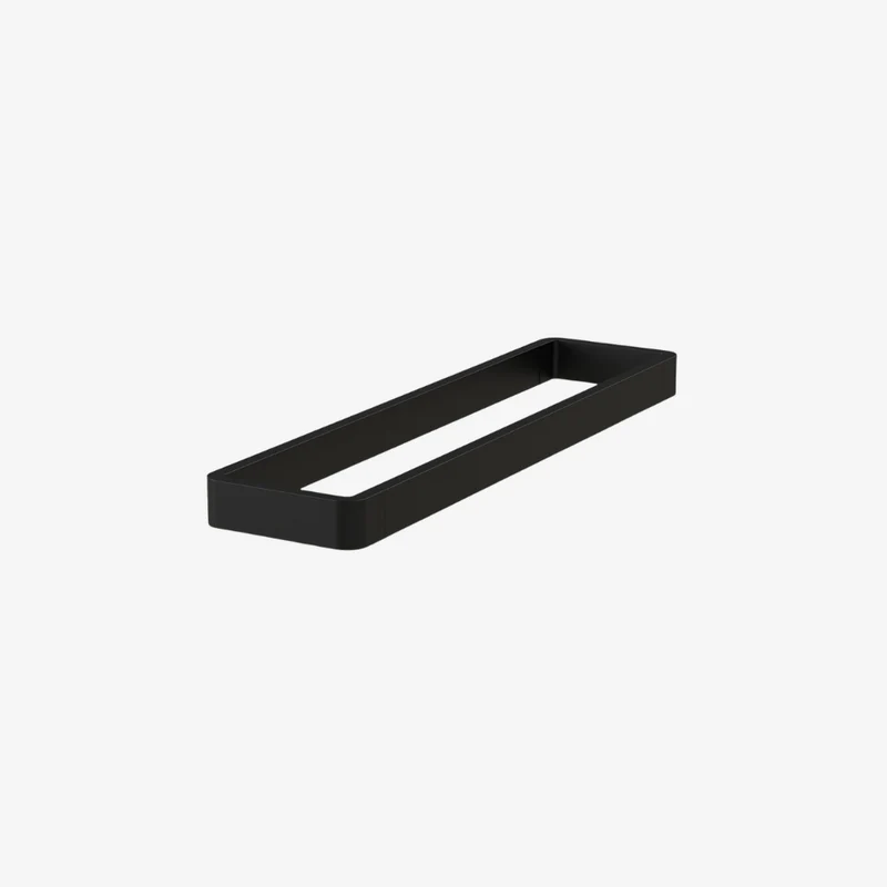 VADO Muse Square Matt Black Wall Mounted Towel Bar & Shelf Frame 450 mm 30 × 450 × 111 mm