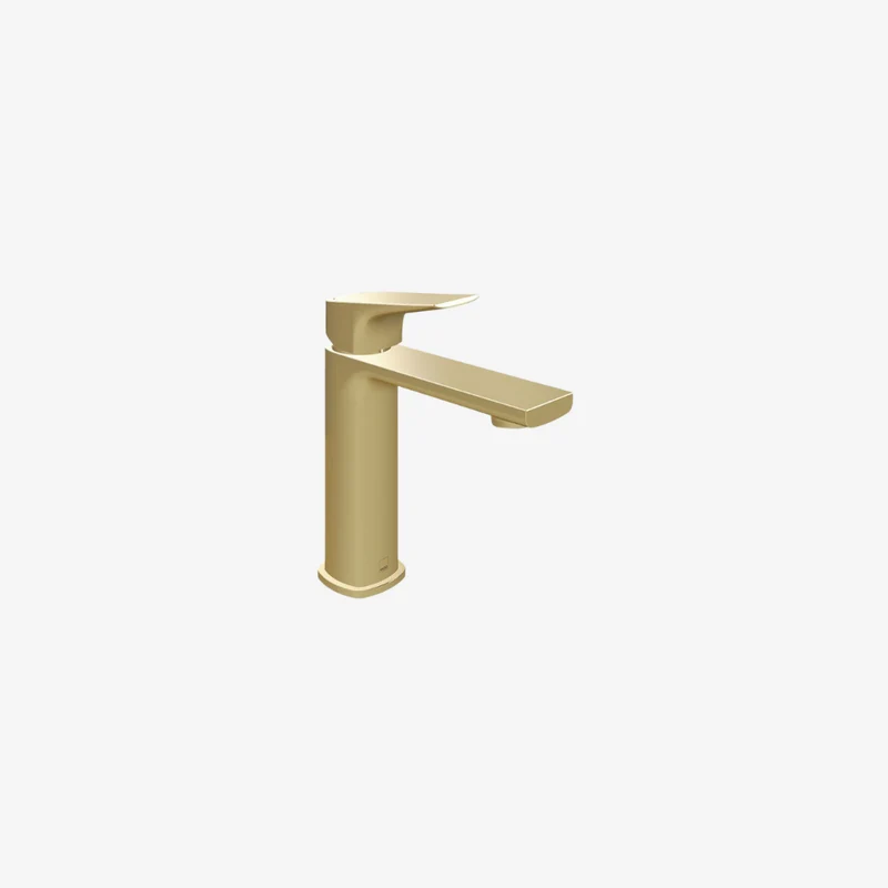 VADO Cameo Brass 1-Hole Deck-Mounted Lever Mono Basin Mixer Satin Brass 5 L/min 160 x 39 x 184 mm