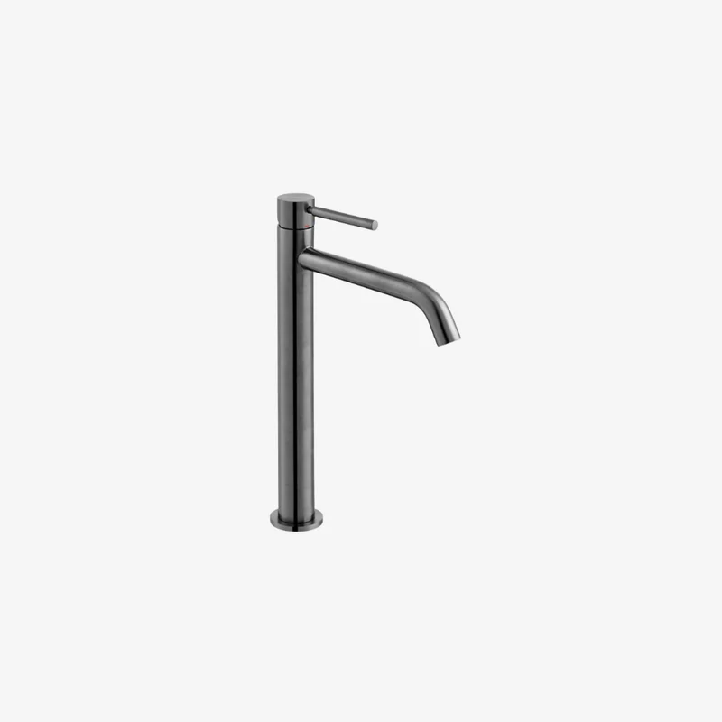 VADO Origins Brass 1-Hole Deck-Mounted Slimline Extended Mono Basin Mixer Brushed Black 200 x 33 x 295 mm