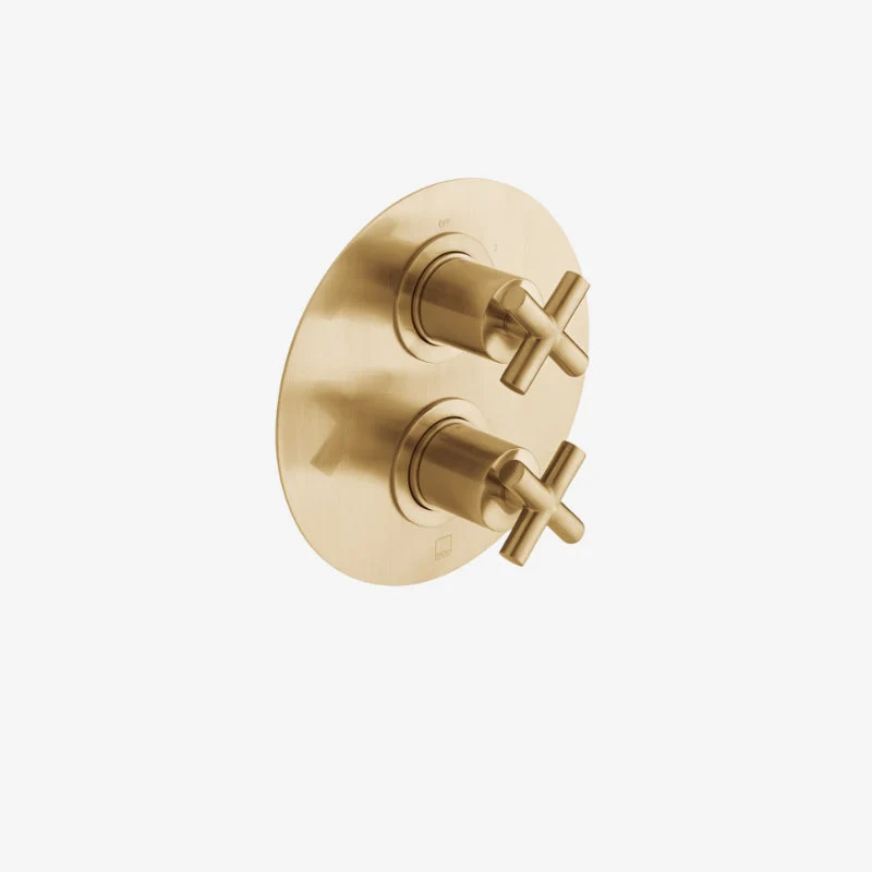 VADO Elements Round Wall Mounted Thermostatic DX Valve 2-Outlet 2-Handle 95 x 196 x 196 mm