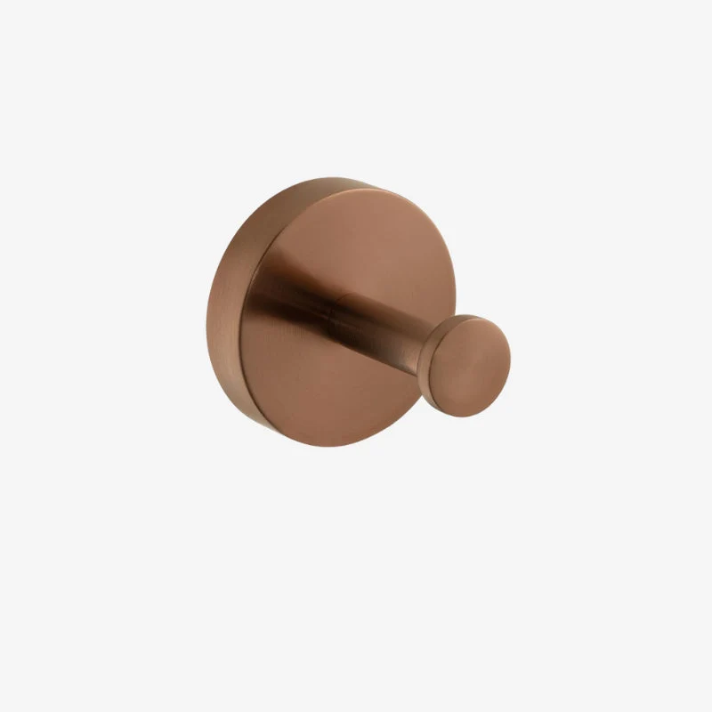 VADO Spa Brushed Bronze Brass Round Wall Mounted Robe Hook 48 × 48 × 48 mm