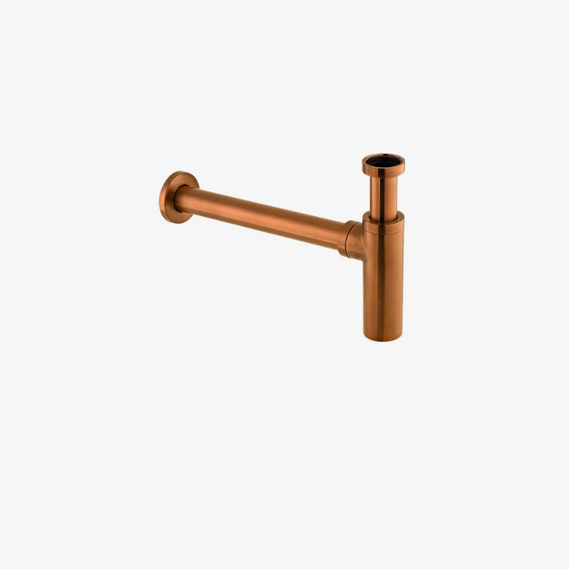 VADO Round Brushed Bronze Brass Bottle Basin Waste Trap 325 × 50 mm