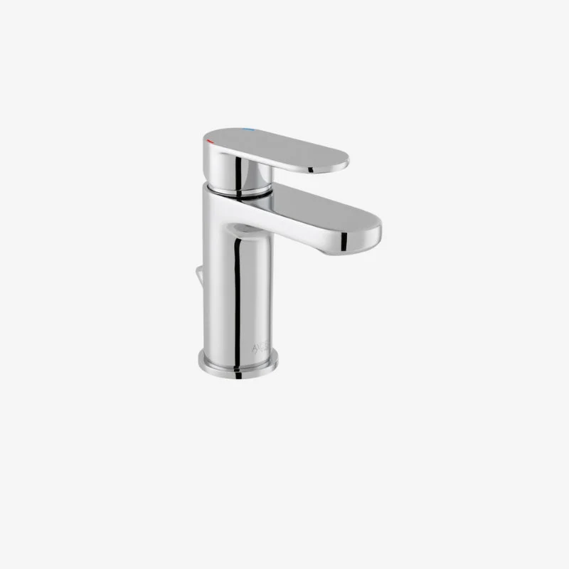 VADO Metiz Brass Deck-Mounted Chrome Mono Basin Mixer with Push Basin Waste 42 x 130 x 145 mm