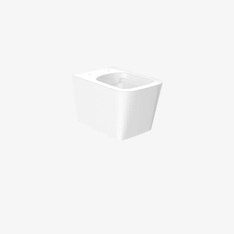 VADO Cameo Glossy White Ceramic Soft Square Rimless Wall Hung WC 345 x 495 x 360 mm