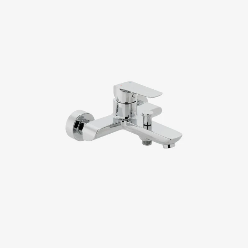 VADO Vala Chrome Brass 2-Hole Wall Mounted Bath & Shower Mixer 210 x 202 mm