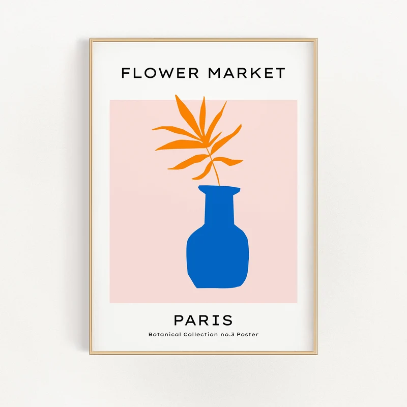 Blomstermarknad - Paris - Palm i den blå vasen | Veska