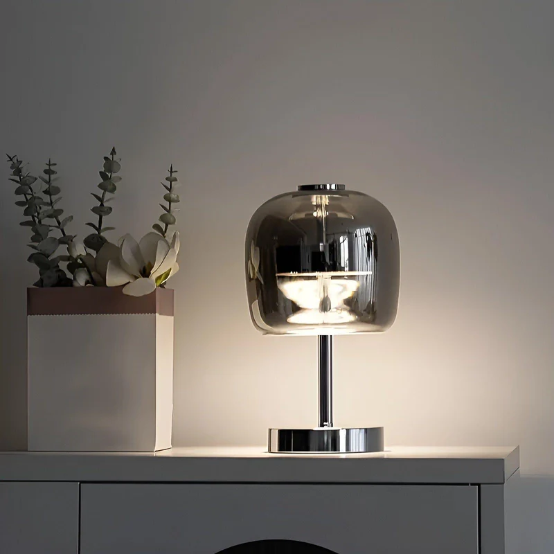 Portabel - Elegant bordslampa gjord av spegelglas Veska