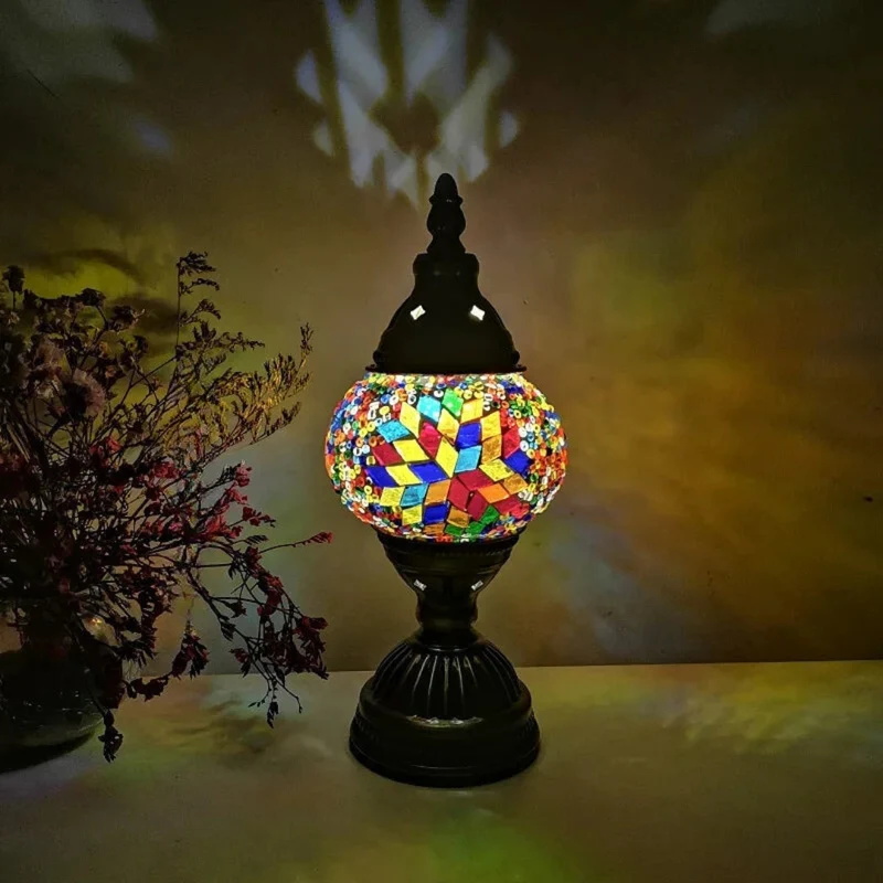 Mosaic Färgglad Mönster Bordslampa Veska