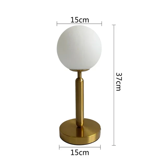 Nordisk LED bordslampa med glasboll – Minimalistisk design för vardagsrum och sovrum | Veska