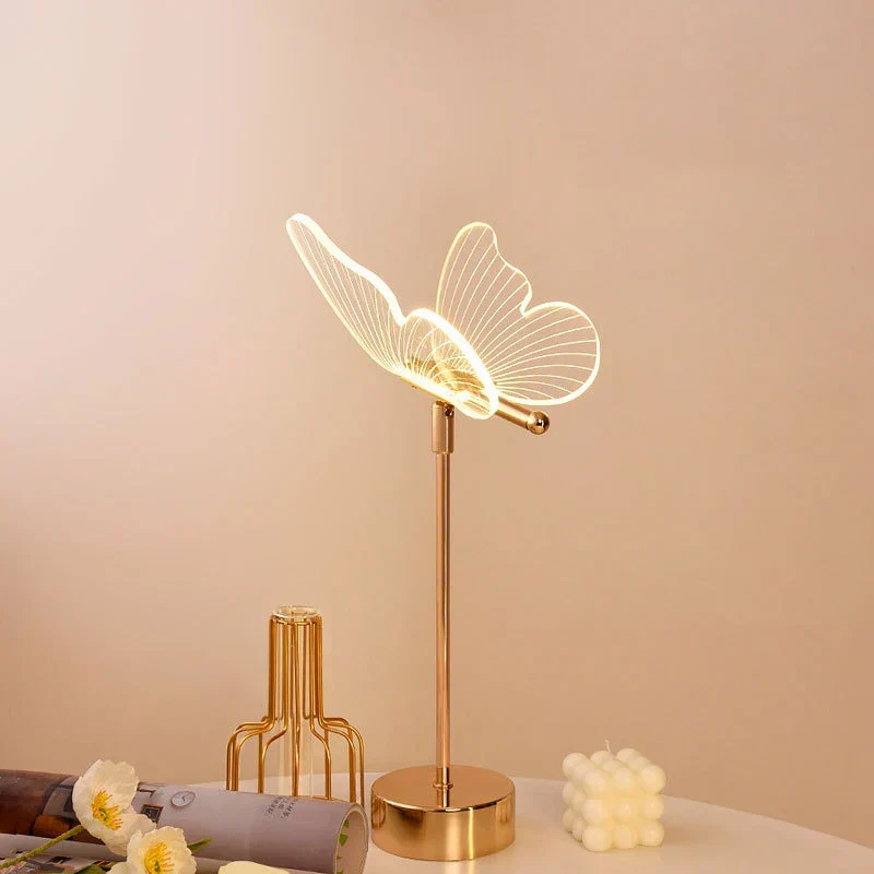 Butterfly LED Bordslampa i Retrodesign - Dekorativ Skrivbordslampa för Vardagsrum, Sovrum & Kontor | Veska