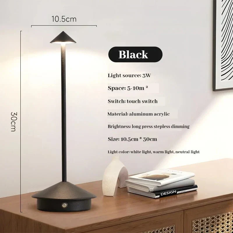 Elegant laddningsbar metallbords-lampa | Veska