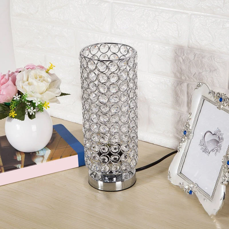 Crystal Table Lamp - Modern Night Light with Chrome Finish | Veska