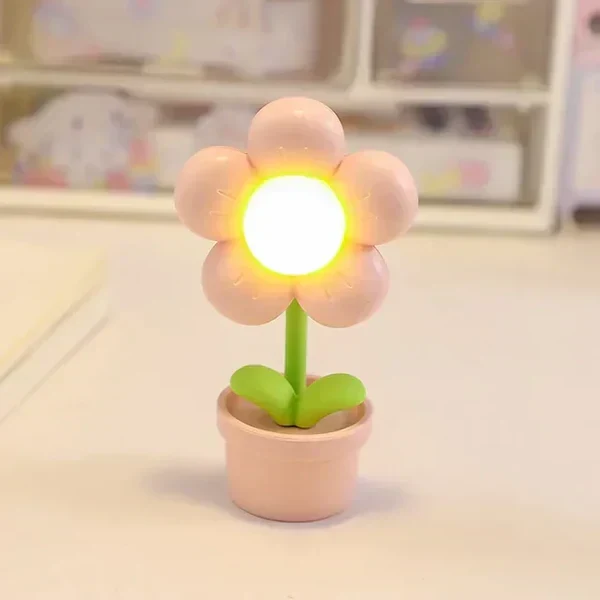 Söt blommig nattlampa för barn – LED-bordslampa i blommönster för barnrummet | Veska