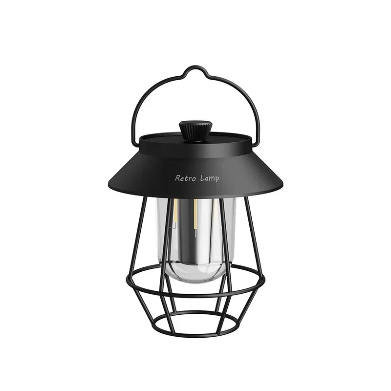 LED Campinglampa i Retrodesign – Bärbar Lampa för Inomhus och Utomhus | Veska