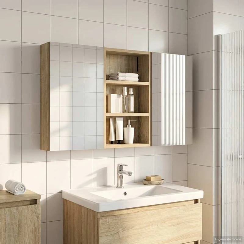 Badrumsskåpsset 3 st 90 x 10,5 x 50 cm Konstruerat trä