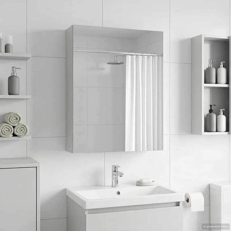 Badrumsspegelskåp Vit 50 x 14,5 x 70 cm Konstruerat trä