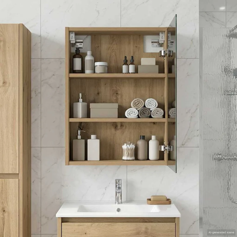 Badrumsspegelskåp Artisan-ek 43 x 16 x 62.5 cm Konstruerat trä