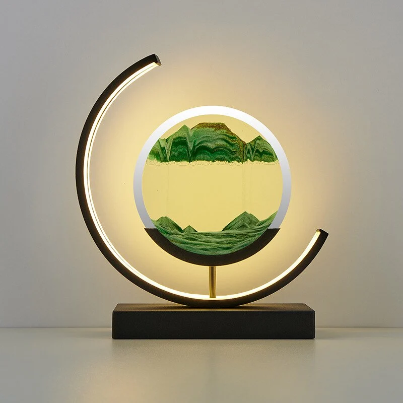 Sandbordslampa | Avkopplande sandlandskap design | Perfekt för heminredning och avslappningsutrymmen | Veska