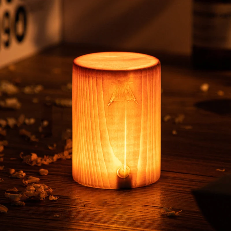 Trådlös LED-bordslampa med uppladdningsbart batteri och touchkontroll – Varm trädesign för en mysig atmosfär | Veska