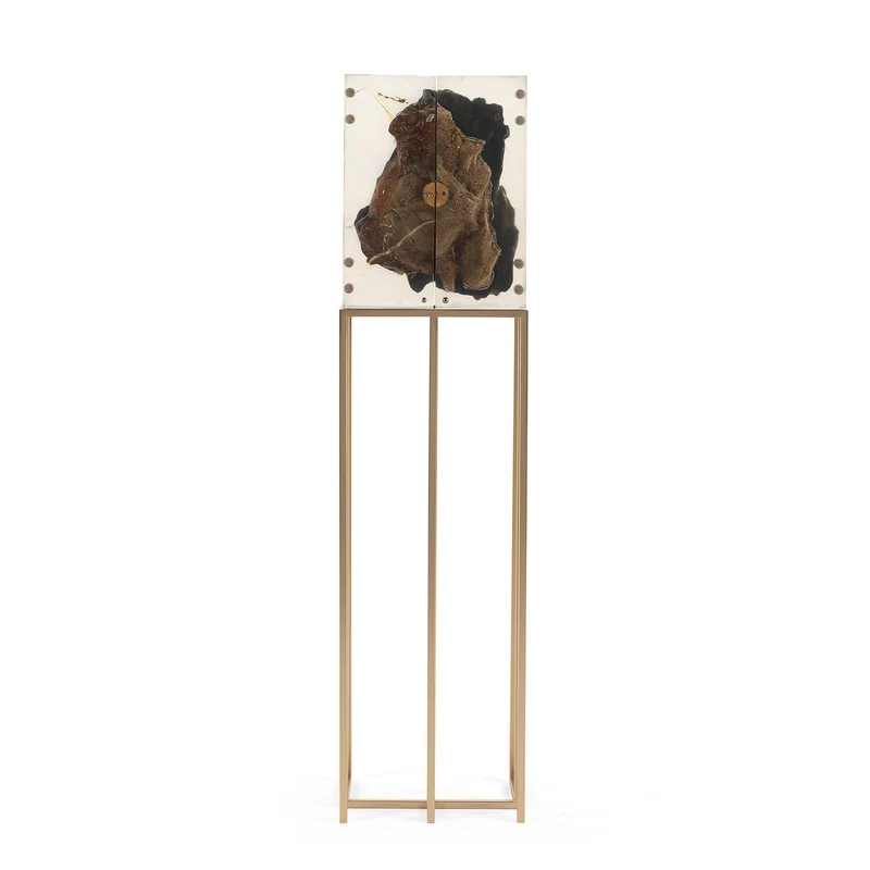 Resin Meteorite Cabinet SIDEROID ZENITH by Livio Ballabio & CTRLZAK - Limited Edition