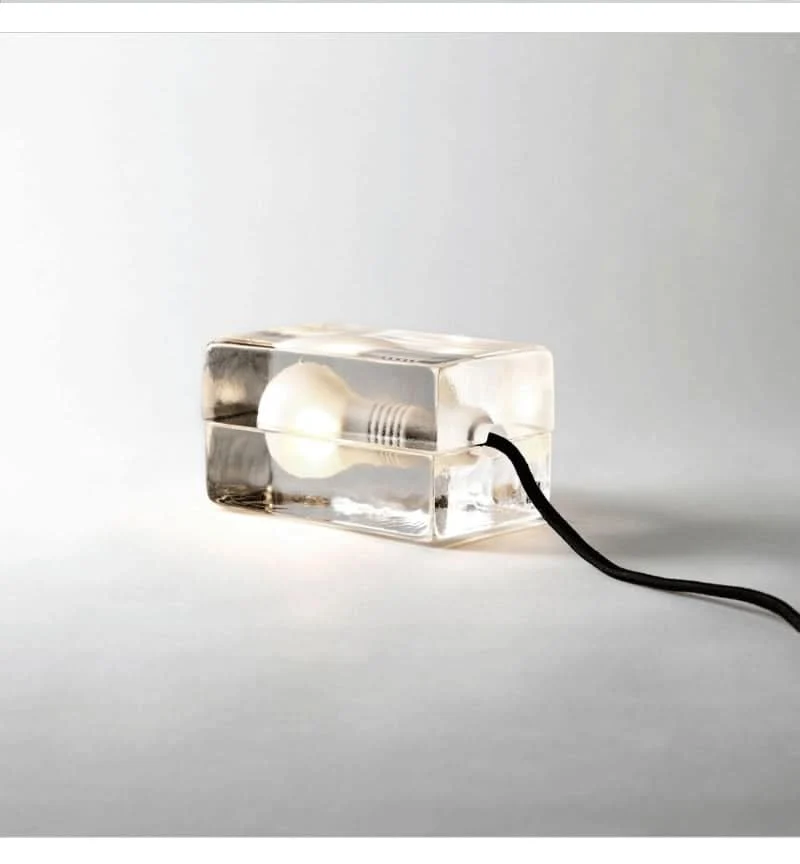 Glasblock bordslampa med G9-sockel | Veska