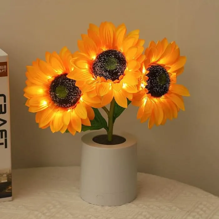 Glittrande Solros LED Bordslampa | Veska