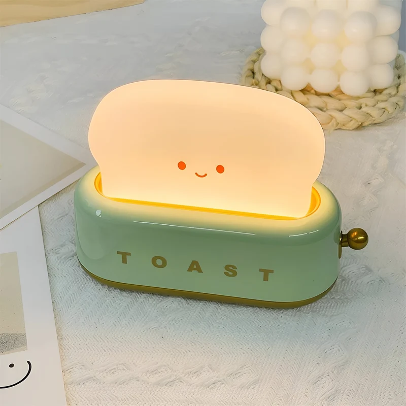 TinyToast Bordslampa – Portabel Brödrost-formad Nattlampa med Dimbar LED & USB-port | Veska