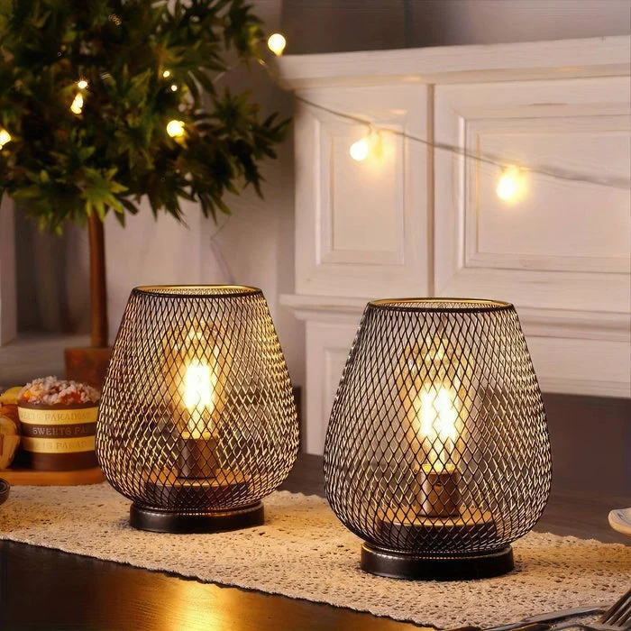 AuroraMesh Bordslampa Set – Industriell Stil med Varm Ambient Belysning | Veska