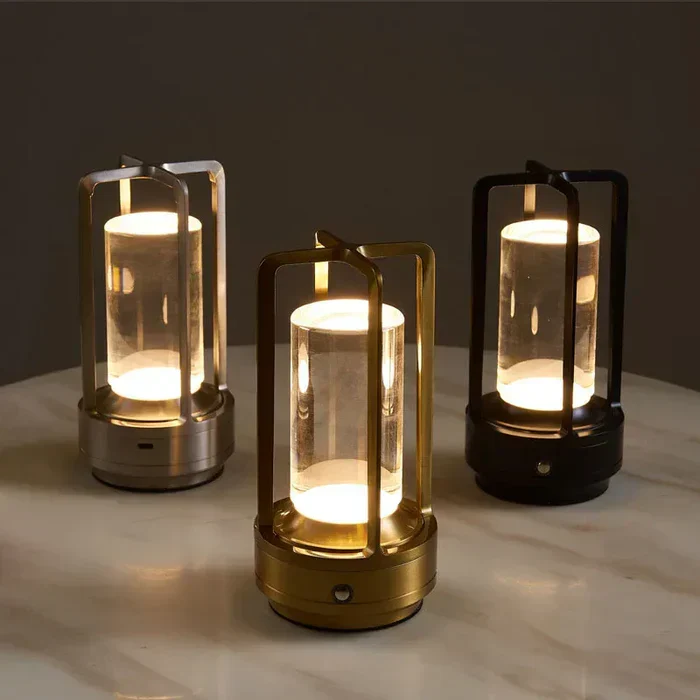 Varm LED Sladdlös Bordslampa – Batteridriven Nordisk Design - LED med Touchkontroll, Lämplig för Sovrum, Hem, Utomhus - Idealisk Nattlampa | Veska