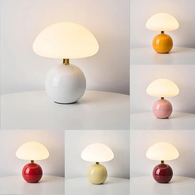 Svamformad Bordslampa – Elegant Fransk Grädd-lampa för ett Mysigt Sovrum | Veska