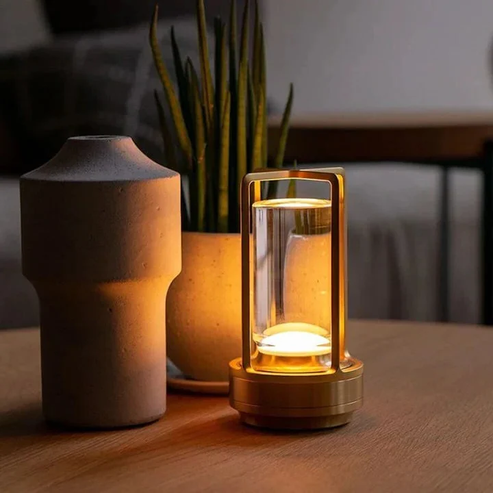 Ambient Lantern Trådlös Uppladdningsbar Liten Nattduksbordslampa Guld | Veska