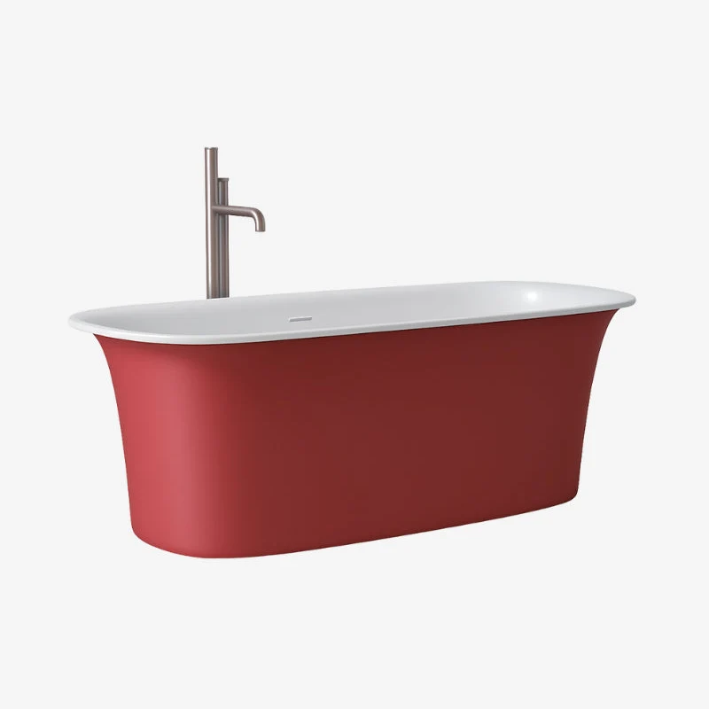 CLEA Veronica Cast Stone Freestanding Bathtub Crabapple Red 1600 x 820 x 550 mm