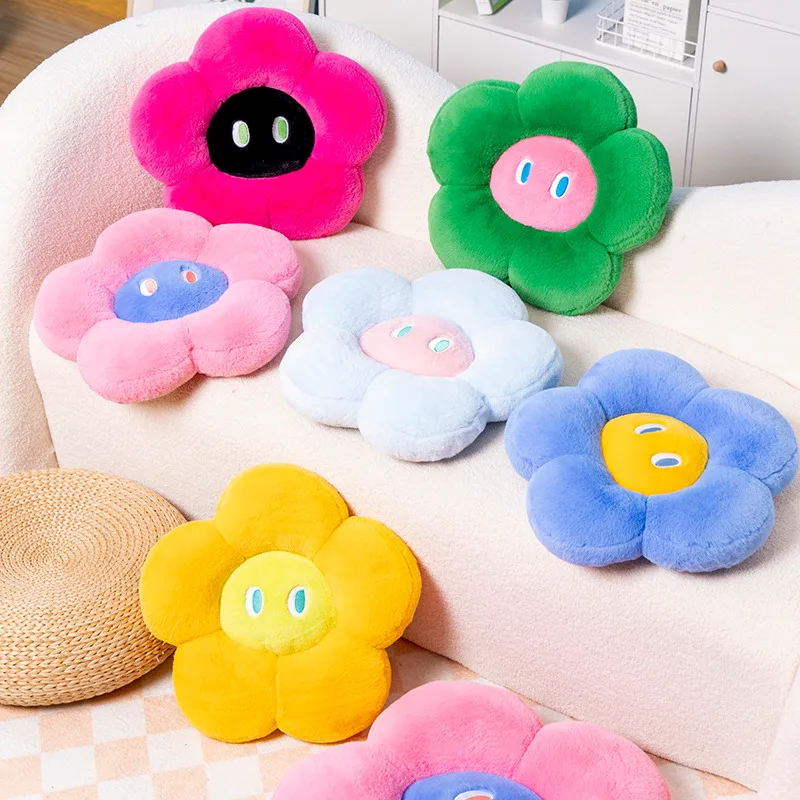 Fluffy Flower Cushion with Eyes | Veska