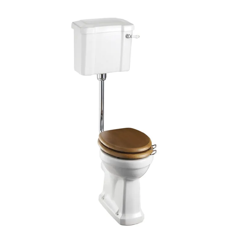 Burlington lågspolande WC med väggmonterad cistern vit/krom
