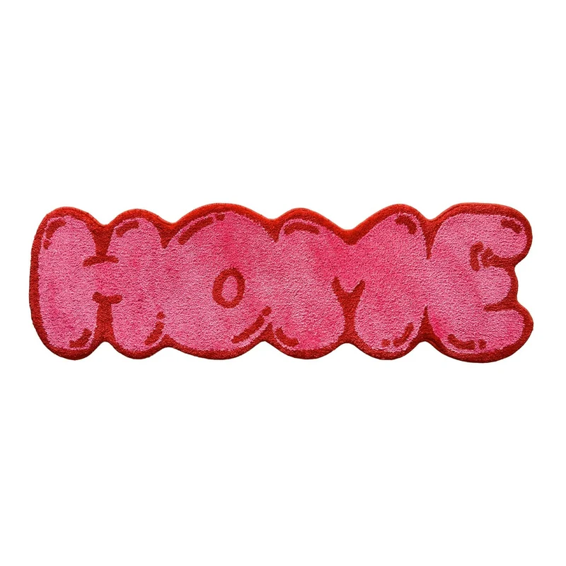 Rosa tuftad "HOME" ballongtextmatta | Veska