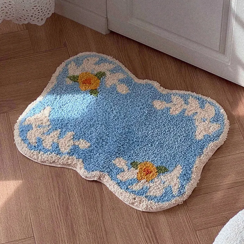 Blommig fluffig badmatta | Veska