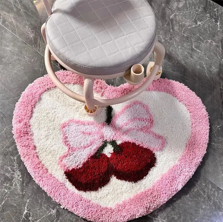 Rosa Båge Hjärta Tufsad Matta | Veska