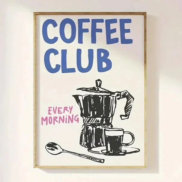 Coffee Club Vägghängd Konst | Veska