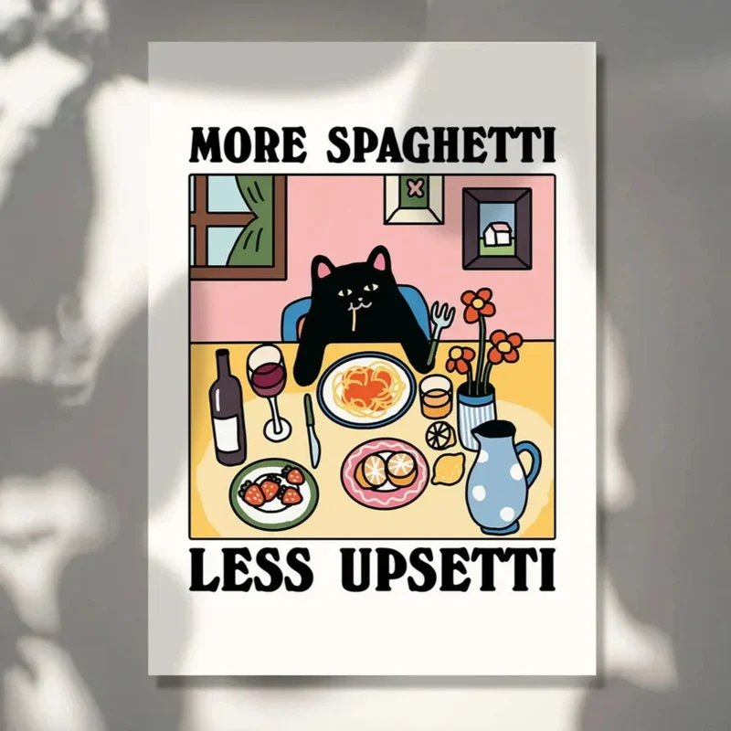 Mer Spaghetti Mindre Regretti Väggkonst | Veska