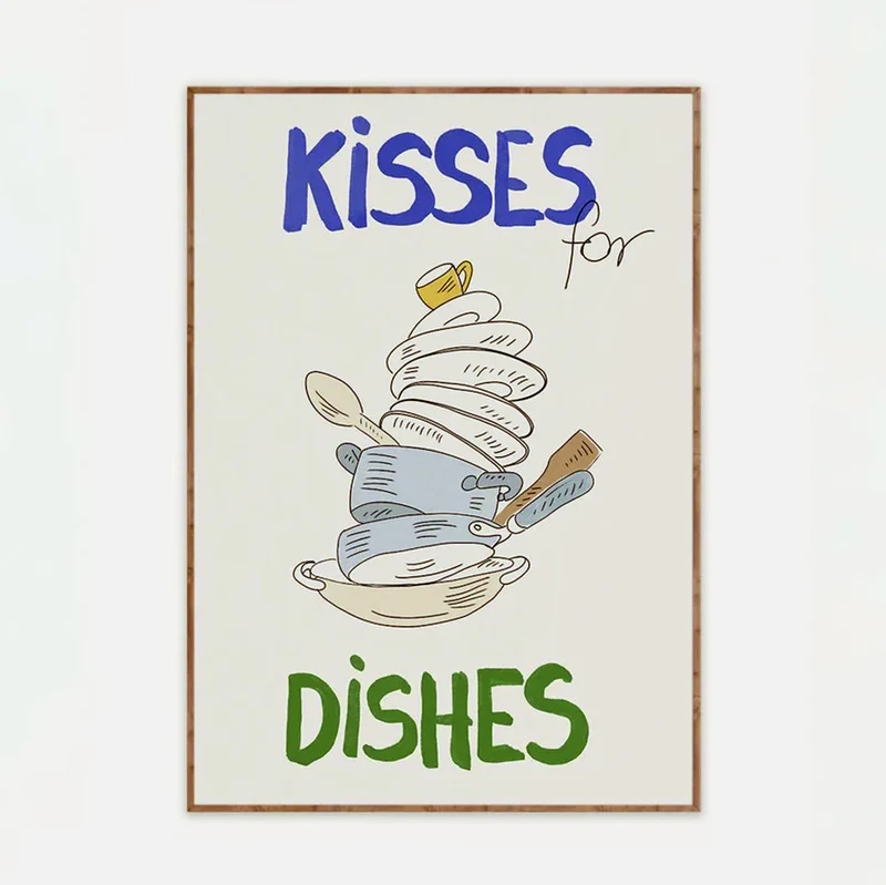 Kisses for Dishes Väggkonst | Veska