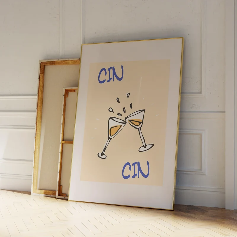 Cin Cin Väggkonst – Retro Modern Cocktail Dekor | Veska