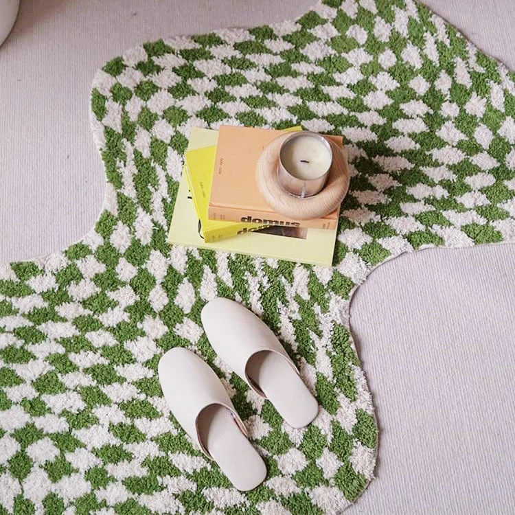 Vågig rutad mini matta | Veska