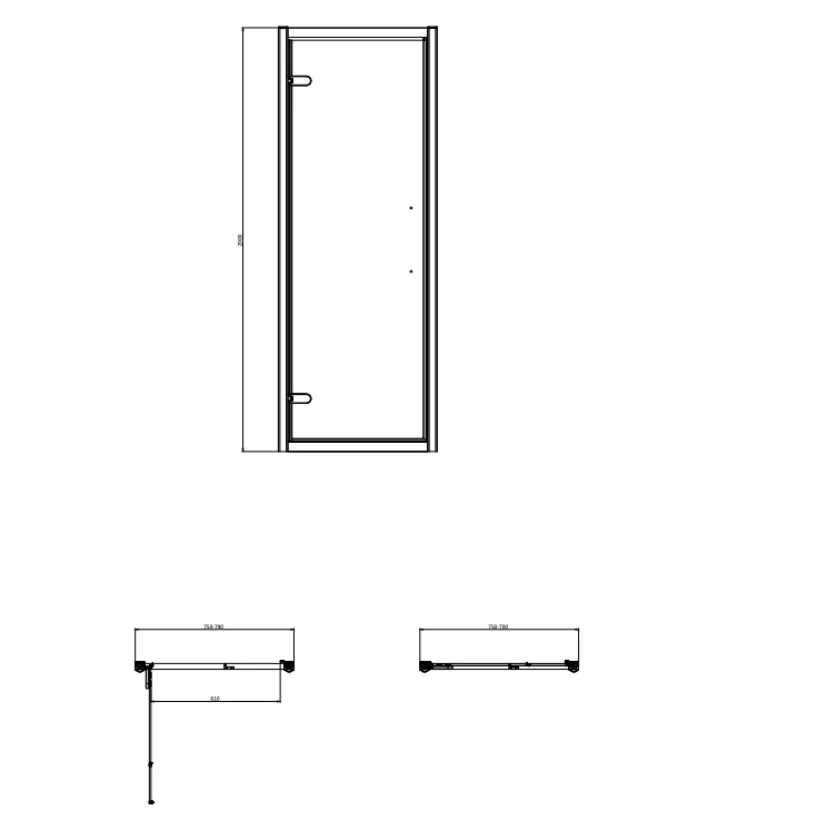 Duschdörr Burlington Classique Shower borstad nickel