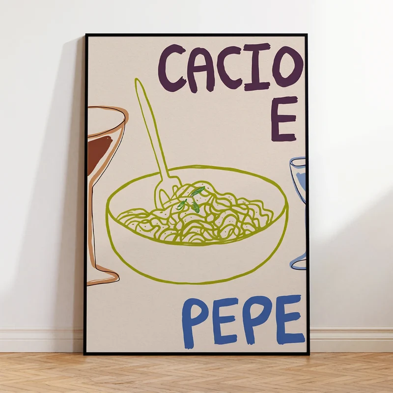 Cacio e Pepe & Spaghetti Bolognese Vägkonst | Veska