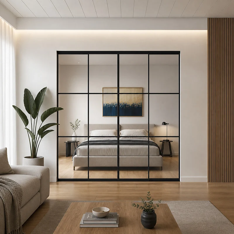 Frame Myrsky – lasiseinä liukuovilla