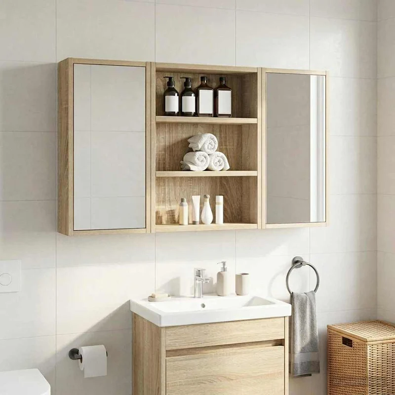 Badrumsväggskåp Sonoma-ek 40 x 10 x 50 cm Konstruerat trä