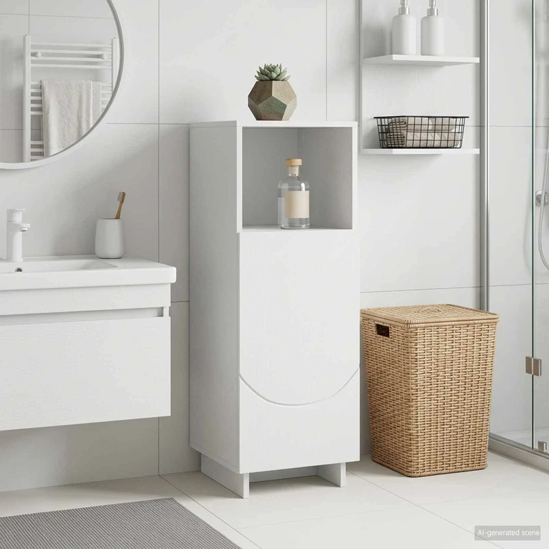 Badrumsskåp Vit 36,5 x 38 x 95 cm Konstruerat trä