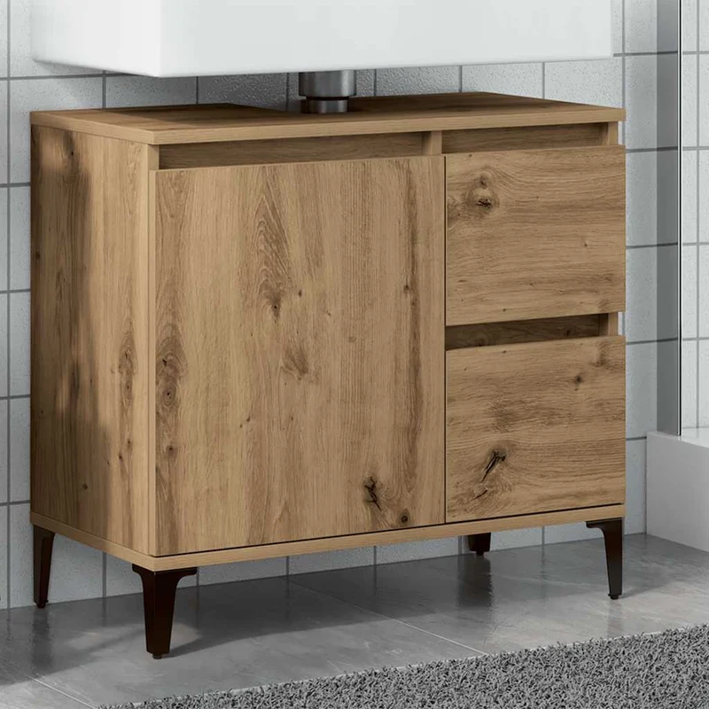 Tvättställsskåp ek 65x33x60 cm konstruerat trä